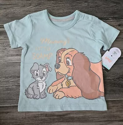 Buy Bnwt Disney Lady & The Tramp Mummys Little Scamp Top 0-3 Months Baby Shower Gift • 8£