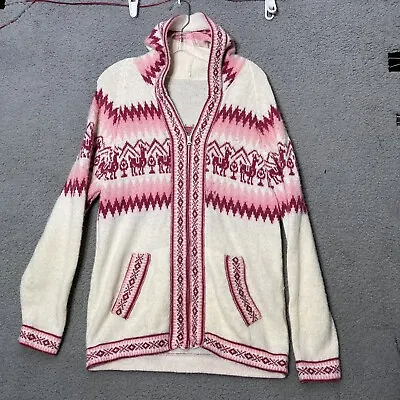 Buy Native Alpaca Wool Aztec Ecuador Cardigan Sweater Cowichan Adult Size Small • 52.03£