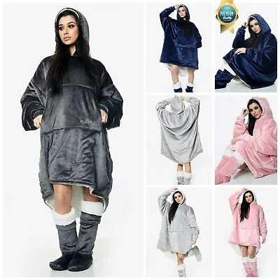 Buy Oversized Fleece Sherpa Warm Soft Cosy Hoodie Sweatshirt Blanket Jumper OR Socks • 10.99£