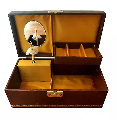 Buy Vintage Music Love Story Musical Box Jewellery Box With Spinning Ballerina Japan • 35£