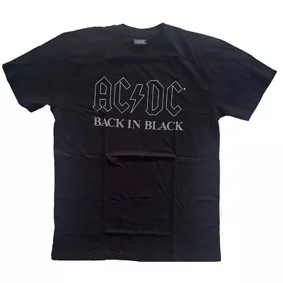 Buy Officially Licensed AC/DC Back In Black Mens Black T Shirt AC/DC Classic Tee • 14.50£