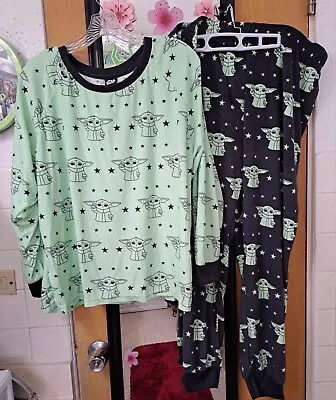 Buy Womens Green Gray Grogu Baby Yoda Mandalorian Pajamas Sleep Set With Socks 2X • 22.68£