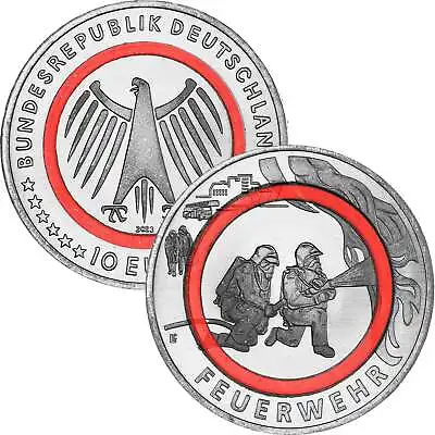 Buy 10 Euro Germany 2023 Fire Brigade Coin Unc - Directly From Stock! • 12.79£