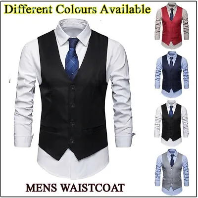 Buy Men's WAISTCOAT For WEDDING WAITERS BAR STAFF Vest Tops Waist Coats Fancy Dress  • 9.45£