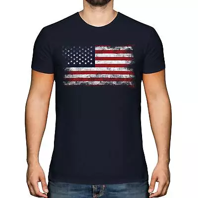 Buy Stars And Stripes Distressed Flag Mens T-shirt Top Usa Us United States America • 9.95£