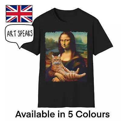 Buy Mona Lisa Funny Retro T-Shirt Men Unisex Ginger Tabby Cat Owner Portrait Gift • 16.99£
