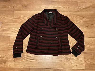 Buy Red And Black Striped Jacket Alternative. Goth. Steampunk. Emo. • 15£