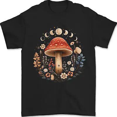 Buy Moon Phases Mushroom Nature Foraging Mens T-Shirt 100% Cotton • 8.49£