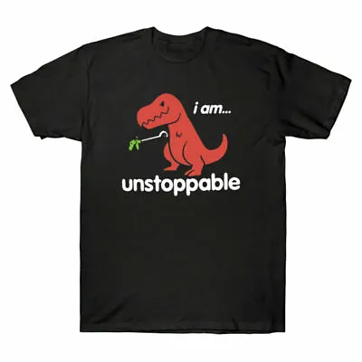 Buy Black T-Rex Funny T-Shirt Tee Dinosaur I Am Navy Cotton Unstoppable Men's Cool • 13.99£