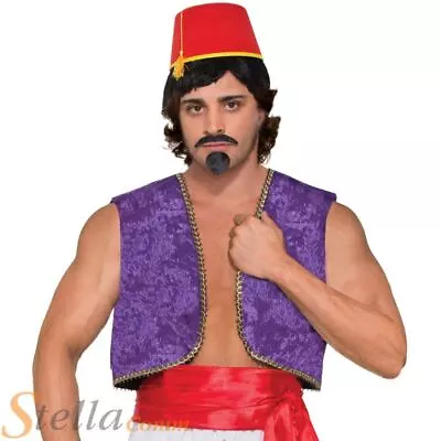 Buy Adult Mens Genie Waistcoat Vest Aladdin Bollywood Fancy Dress Costume Accessory • 12.49£