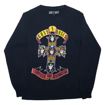 Buy GUNS N ROSES Appetite For Destruction Band T-Shirt Black Long Sleeve Mens S • 9.99£
