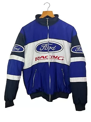 Buy Ford Racing Blue/white Jacket Racing Coat UK Size Medium Embroidered • 39.99£