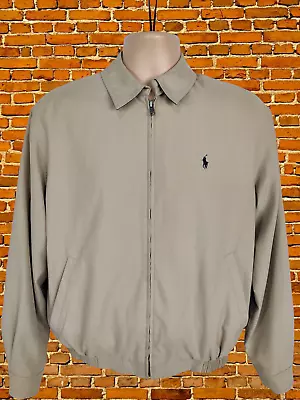 Buy Mens Polo Ralph Lauren Size S Small Beige Classic Bomber Jacket Coat Zipup Light • 44.99£