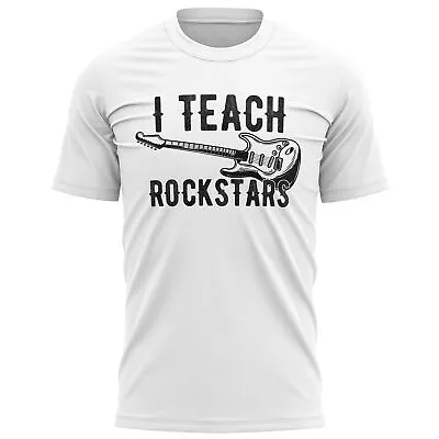 Buy Mens I Teach Rockstars T Shirt Rock Music Birthday Teacher Gifts For Him Guitar • 14.99£
