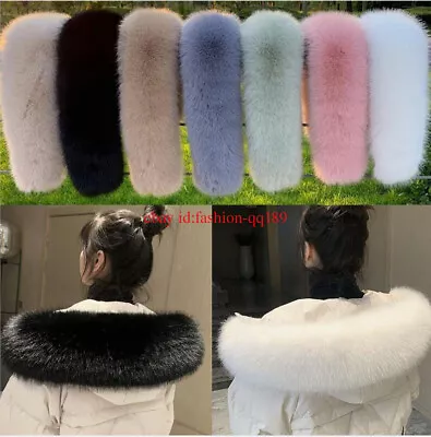 Buy Soft Fox Fur Collar Faux Fur Scarf DIY Trim For Hood Winter Down Jacket Coat New • 4.40£