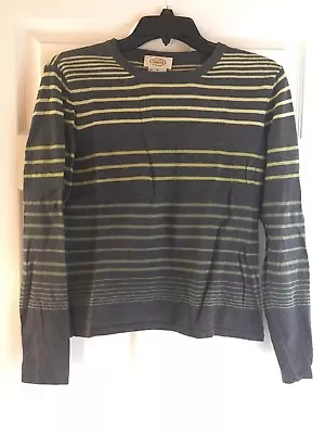 Buy Talbots Sweater Sz S Green Gray Ombré Stripe Top • 8.64£