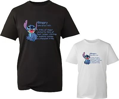 Buy Hangry Lilo & Stitch Funny Foody T-Shirt Cartoon Lovers Quote Gift For Kids Top • 11.99£
