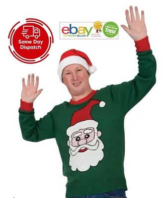 Buy Christmas Men Women Xmas Crimbo Santa Retro Festive Holiday Jumper Sweater Large • 11.99£