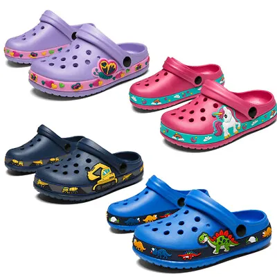 Buy Kids Child Sandals Crocks Summer Boys Girls Unicorn Dinosaur Beach Shoes Slipper • 10.99£