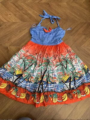 Buy Dancing Days By Banned Apparel Halter Neck Dress Size S Multicoloured • 8£
