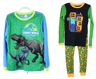 Buy Boys  Piece Minecraft Jurassic Park Graphic Pajama Set Size 10 NEW • 15.65£