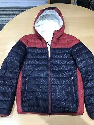 Buy Unisex Armani Jeans Puffer Jacket Medium-Navy And Red • 20£