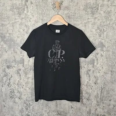 Buy CP Company Shirt Mens Small S Black Crewneck Short Sleeve Logo Spellout Casual • 39.95£