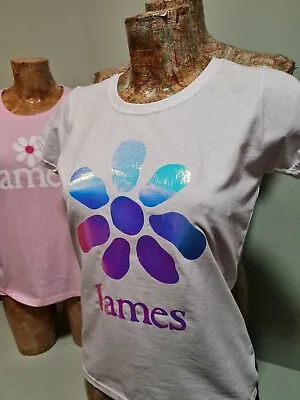 Buy James Ladies T Shirt Top White And Iridescent Logo The Band Tim Booth Laid • 12.99£