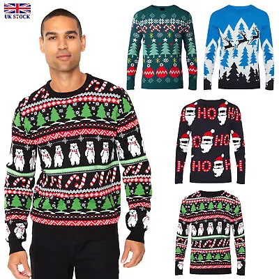 Buy NOROZE Mens Christmas Novelty Knitted Polar Bear Candy Cane Xmas Jumper Sweater • 17.99£