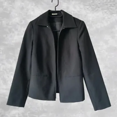 Buy Womens Black Summer Jacket Size 10 Full Zip Smart Office Work Suit Retro 90s • 9.99£