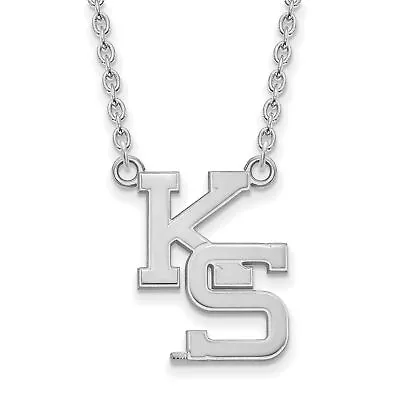 Buy Kansas State Wildcats School Letters Logo Pendant Necklace In Sterling Silver • 77.48£