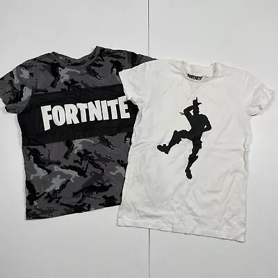Buy Fortnite T-Shirt 10-12 Years Grey White Boy's Round Neck Short Sleeve Gaming • 6.50£