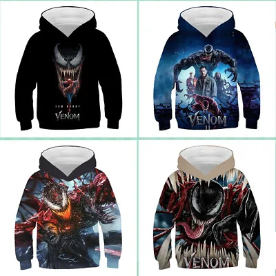 Buy Kids Marvel Venom Hoodie Sweatshirt Hooded Tops Top Jumper Coat Christmas Gift • 12.99£