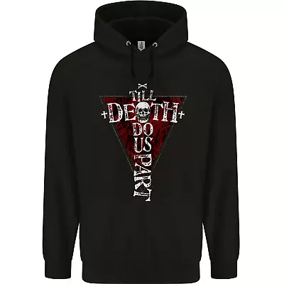 Buy Death Do Us Part Gothic Skull Biker Cross Mens 80% Cotton Hoodie • 19.99£