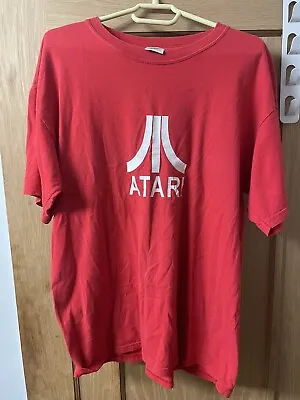 Buy Gildan Large Atari T Shirt Red Video Game Retro Themed Short Sleeve Graphic Tee • 7.99£