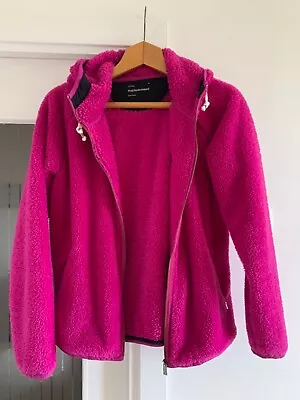 Buy Peak Performance Women Pink Vintage Teddy Zip Hoodie Sweater Size XL. Cozy! • 19.99£
