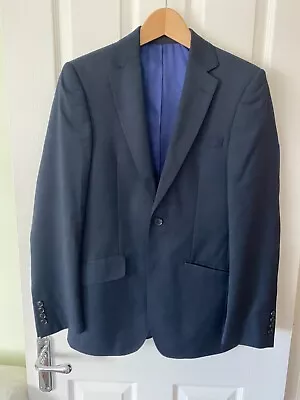 Buy Mens Marks & Spencer  Blue Jacket Wool Blend 34  Chest Medium Length Indigo Blue • 14.99£