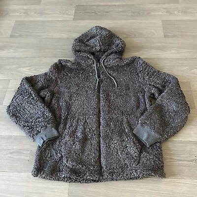 Buy Next Mens Full Zip Teddy Bear Fleece Grey Hoodie Size Large • 0.99£