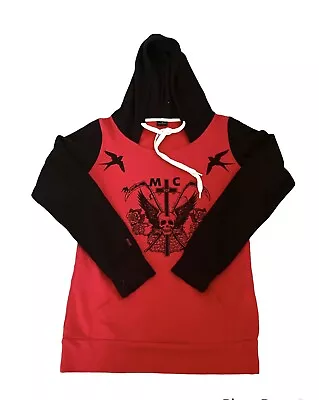 Buy  Motley Crue 2015 RIP Final Tour Red Black Hooded Sweatshirt Women's Medium • 33.07£