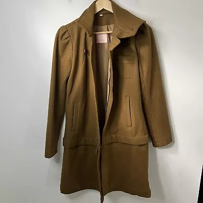 Buy STUSSY Jacket Peacoat Womens XS Beige Tan Military Coat Wool Blend Streetwear • 84.72£