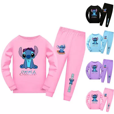 Buy Lilo And Stitch Kids Child Long Sleeve T-Shirt Pyjamas Sets Sleepwear Nightwear • 15.99£