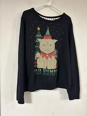 Buy Grumpy Cat Bah Humbug Ugly Christmas Fun Sweatshirt Holiday Time L (12-14) • 13.61£