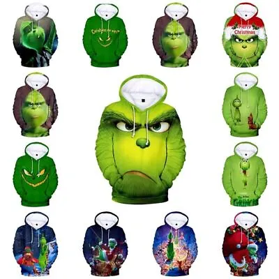 Buy Kids The Grinch 3D Print Hoodie Casual Hooded Sweatshirt Jumper Christmas Gifts • 13.38£