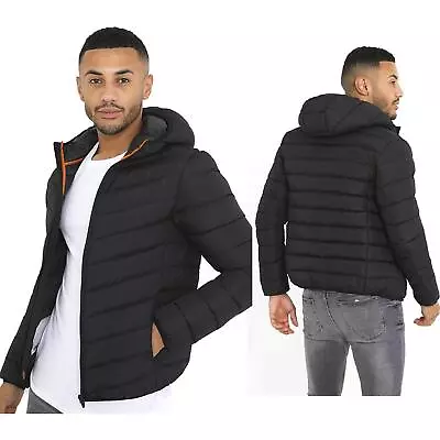 Buy Brave Soul Men’s Hooded Puffer Black Jacket Padded Casual Winter Warm Coat S-XL • 29.99£
