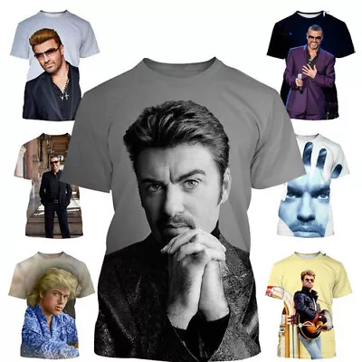 Buy George Michael Music Neutral 3D Womens/mens Short Sleeve T-Shirt Casual Tops Tee • 9.59£