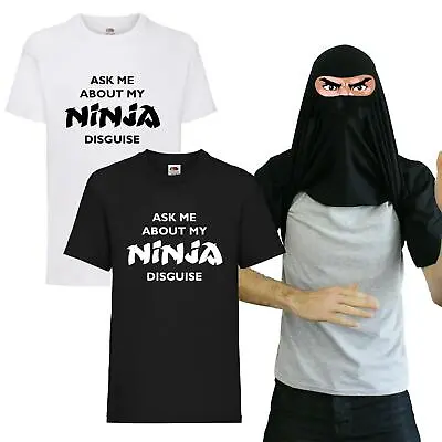 Buy Kids Adults Ask Me About My Ninja Disguise Fancy T-shirt Funny Eyes Flip Tee Top • 9.75£