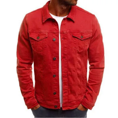 Buy Mens Denim Jacket Button Cotton Casual Jeans Jackets Coat Loose Fit  Outwear ~ • 25.15£