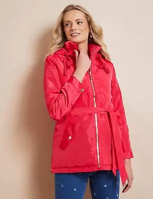 Buy W LANE - Womens Long Jacket - Red Winter Anorak - Hoodie - Tie Waist - Casual • 21.61£