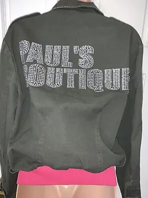 Buy Pauls Boutique Women’s Bomber Jacket Med UK 12 Customised Army Khaki Green • 14.99£
