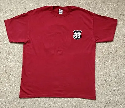 Buy ROUTE 66 Men’s TShirt XL Red Embroidered America’s Highways Motorcycle Motorbike • 12.99£